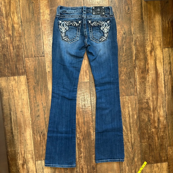 Miss Me Women's Dark Blue Boot Cut Jeans with Silver Embroidery - Picture 7 of 9